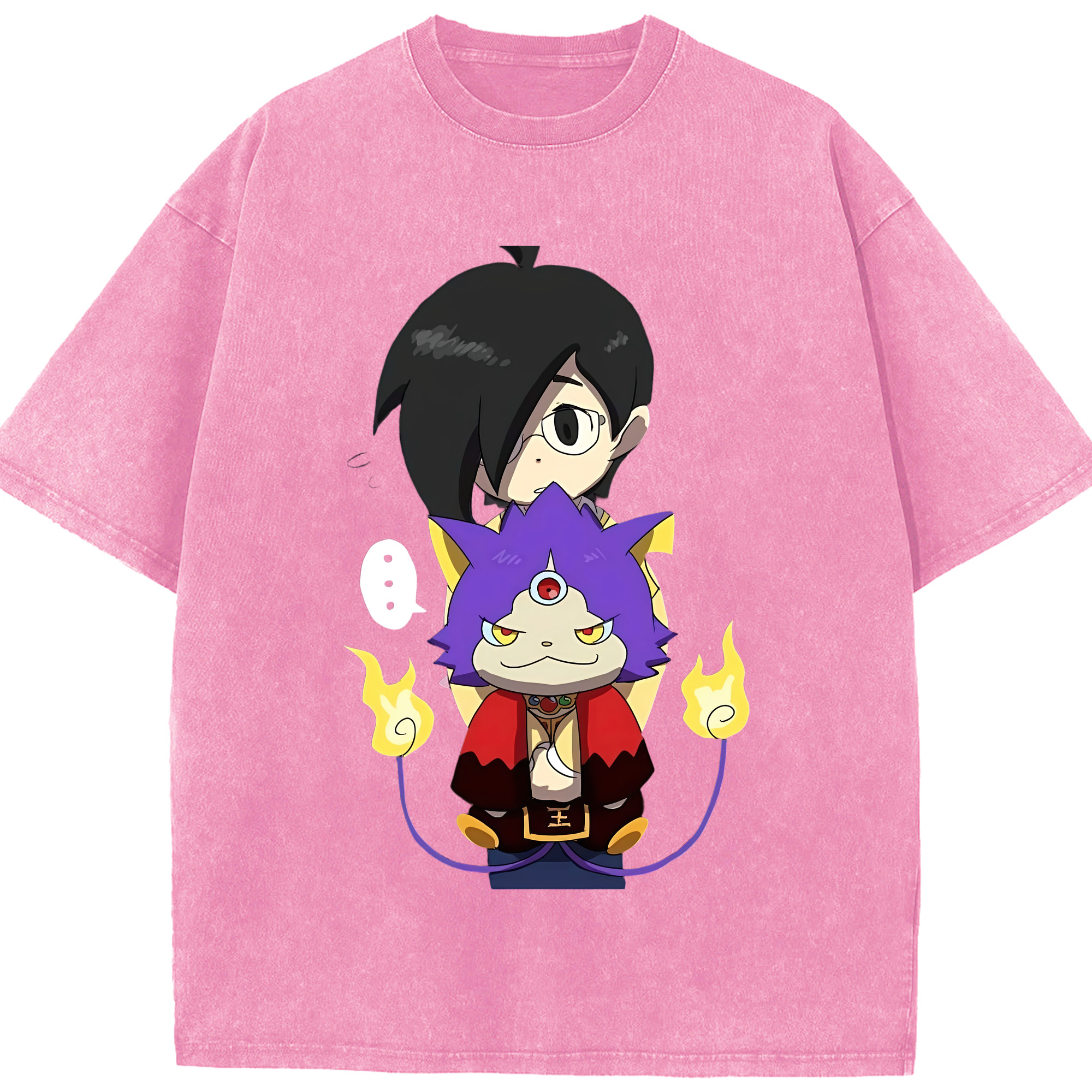 （画像用） 妖怪ウォッチ Yo-kai Watch 綿100% ヴィンテージ風 半袖Tシャツ（フロントプリント）